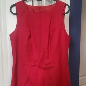 Sleeveless Red Sheath Dress